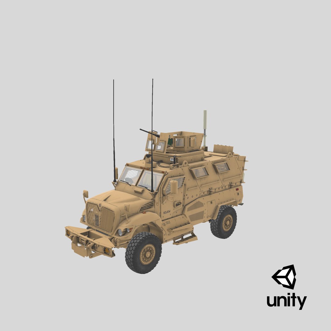 3D International MaxxPro Armored Fighting Vehicle https://p.turbosquid.com/ts-thumb/hx/kLdU2Y/yr/stemcell_unity_render/png/1687640777/1920x1080/fit_q87/ed8132fe2ffb48f0f79943f238e536e6f47728b8/stemcell_unity_render.jpg