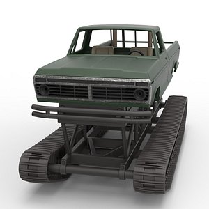 3D Diecast Redneck Rave Mud truck on tracks Scale 1 to 25