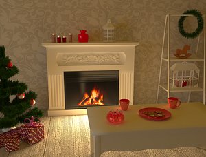 3D model living room new year
