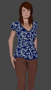 Woman Agatha low poly Ready for games 3D Model