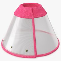 Pet Recovery Cone Pink Fur