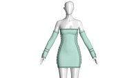 Girls Lace-Up Mini Dress With Sleeves