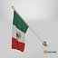 Mexico Cloth Flag Wall Mount Animated model
