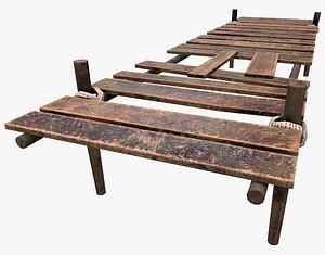wooden pier 3d 3ds