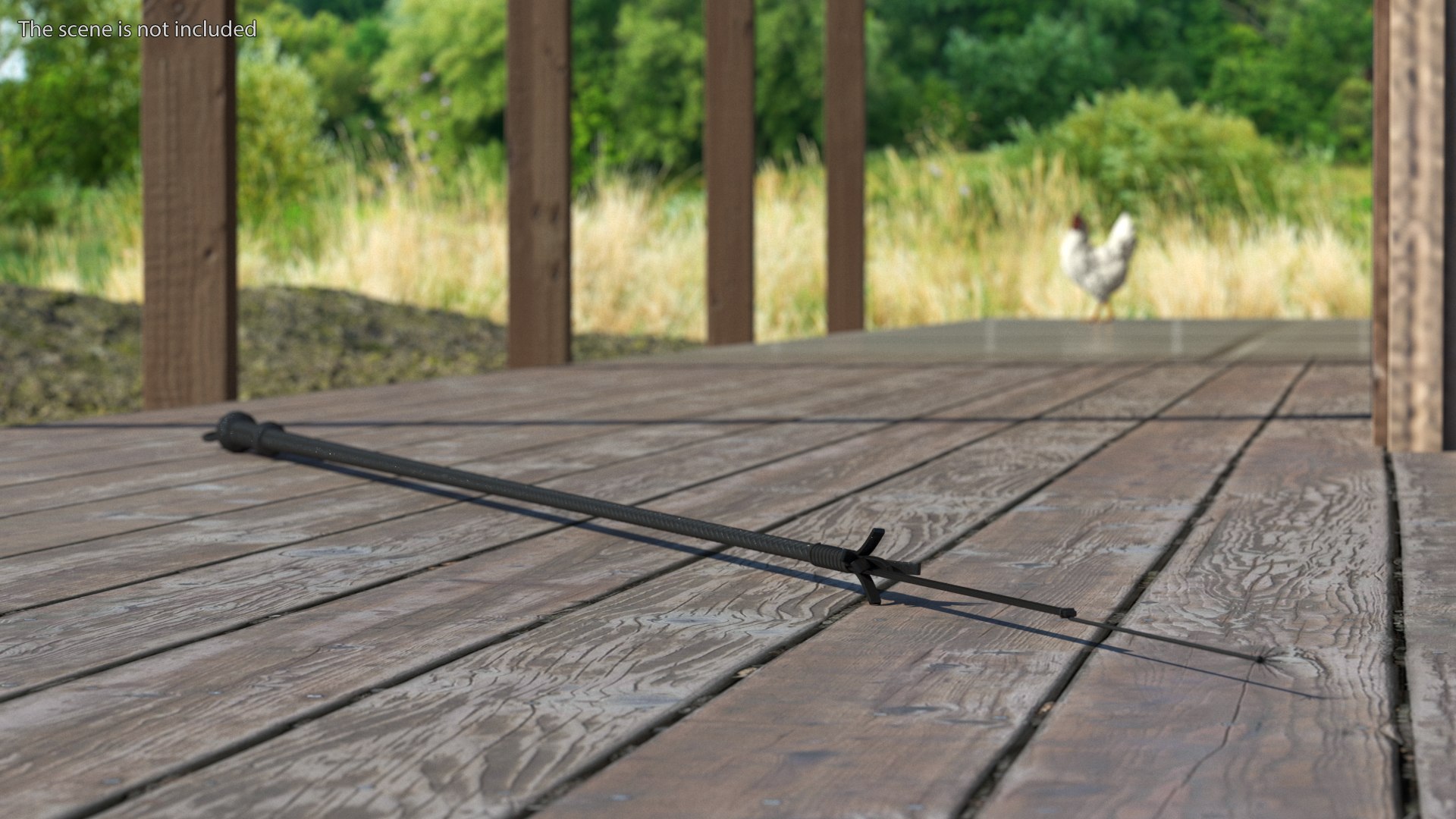 Black Cowboy Whip Rigged for Cinema 4D 3D model preview