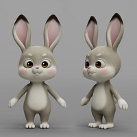 Rabbit cartoon character modeling textures