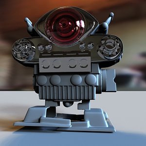 3d model of retro toy robot