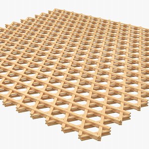 3D Wooden Flat Beams Lattice Grid