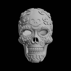 Sugar Skull Dia de Muertos 3D Print Model 3D model