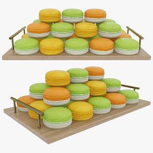 3D Bright macaroon tray