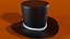 Stylized Black Top Hat 3D Model