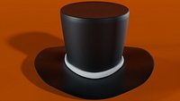 Stylized Black Top Hat 3D Model