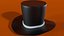 Stylized Black Top Hat 3D Model
