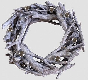 Sparkling silver glitter wreath 3D Scan