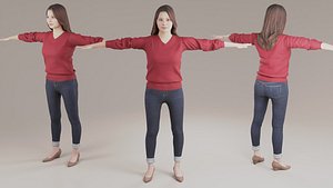3D Asian woman Animation3D 176 Sara
