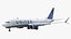 United Airlines Boeing 737 Max 8 Rigged for Cinema 4D model