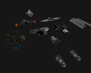 spaceship pack 3D model