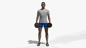 ANIMATED MAN DUMBBELL SIDE RAISE EXERCISE