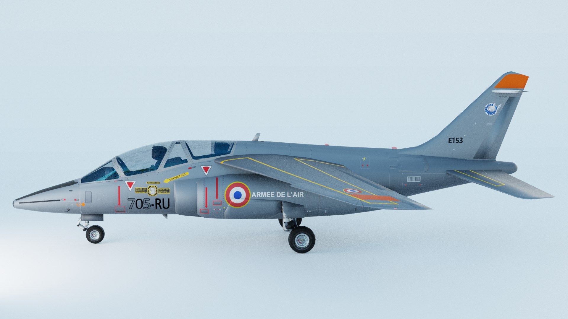 3D Dassault Alpha Jet E153705-RU French Air Force TurboSquid