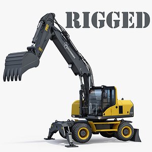 Wheeled Excavator Generic Rigged