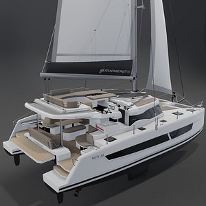 3D model Fountaine Pajot 44 Catamaran 3D