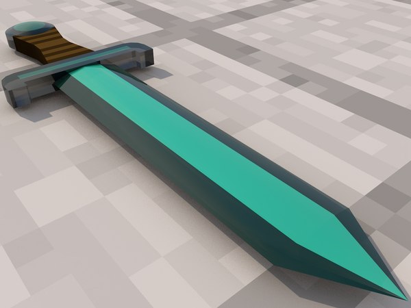 3D model Minecraft swords VR / AR / low-poly