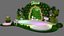 Green fresh plants stage design 3D model