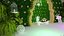 Green fresh plants stage design 3D model