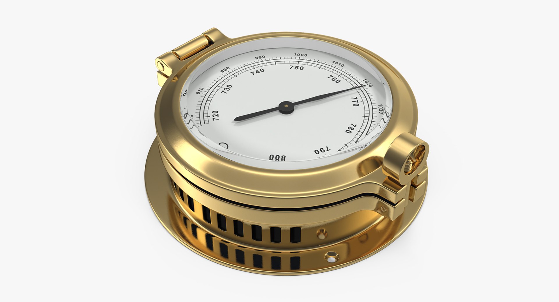 Brass Ship Barometer 3D model preview