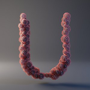 letter u covid 19 3D model