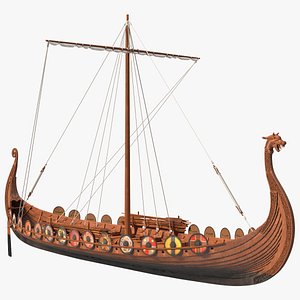 Viking Drakkar Folded 3D model