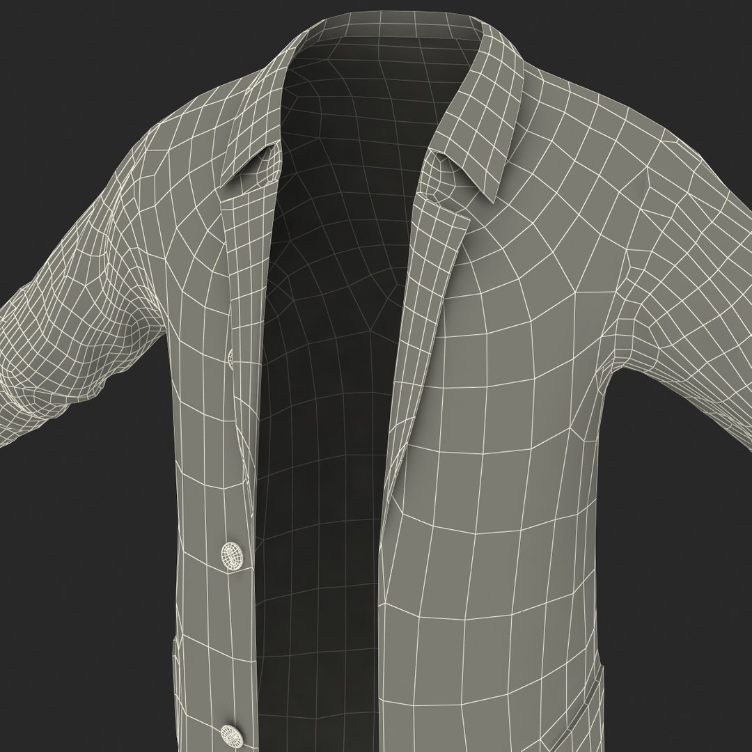 white lab coat 2 3d model