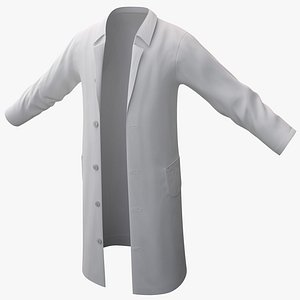 white lab coat 2 3d model