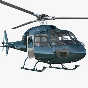 3D helicopter eurocopter as-355n rigged