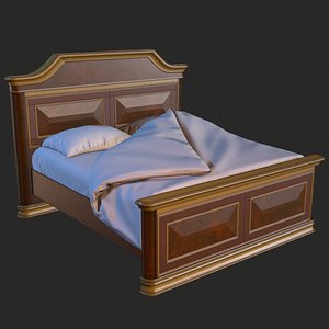 3D vintage furniture bed pbr model