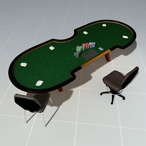 3d poker table casino model