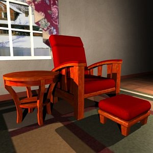 3d recliner ottoman end table