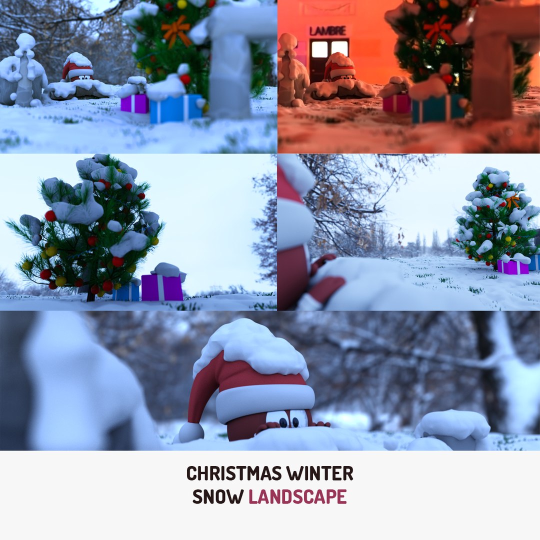 Christmas Winter Landscape 3D Model - TurboSquid 2002274