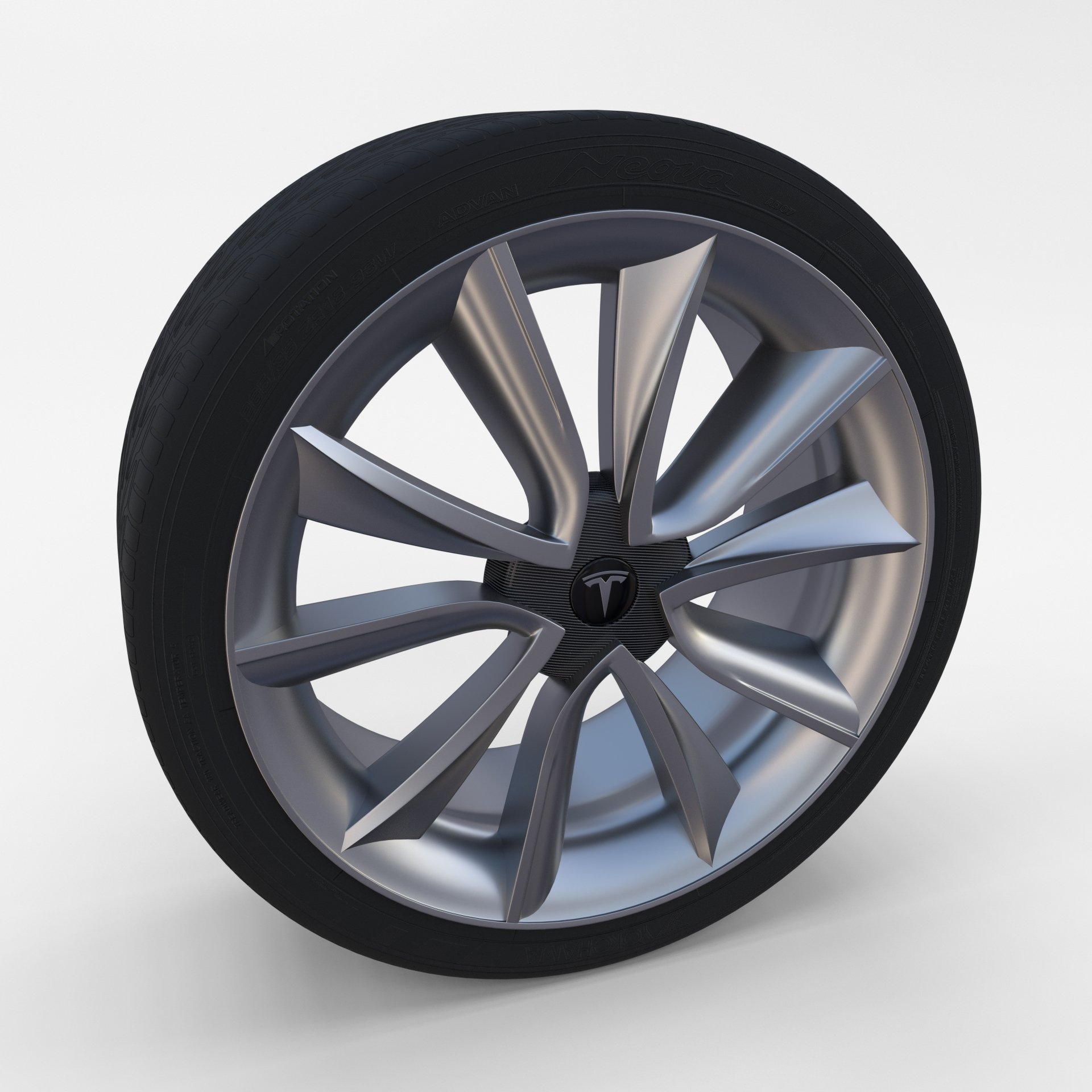 3d model tesla 3 rim