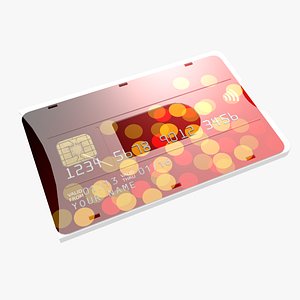 Adjustable credit card with plastic cover 3D