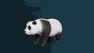 3D Panda 3D Cartoon Rigged Model - Blender model