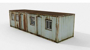 3D Abandoned Korean Construction Site Container House 8