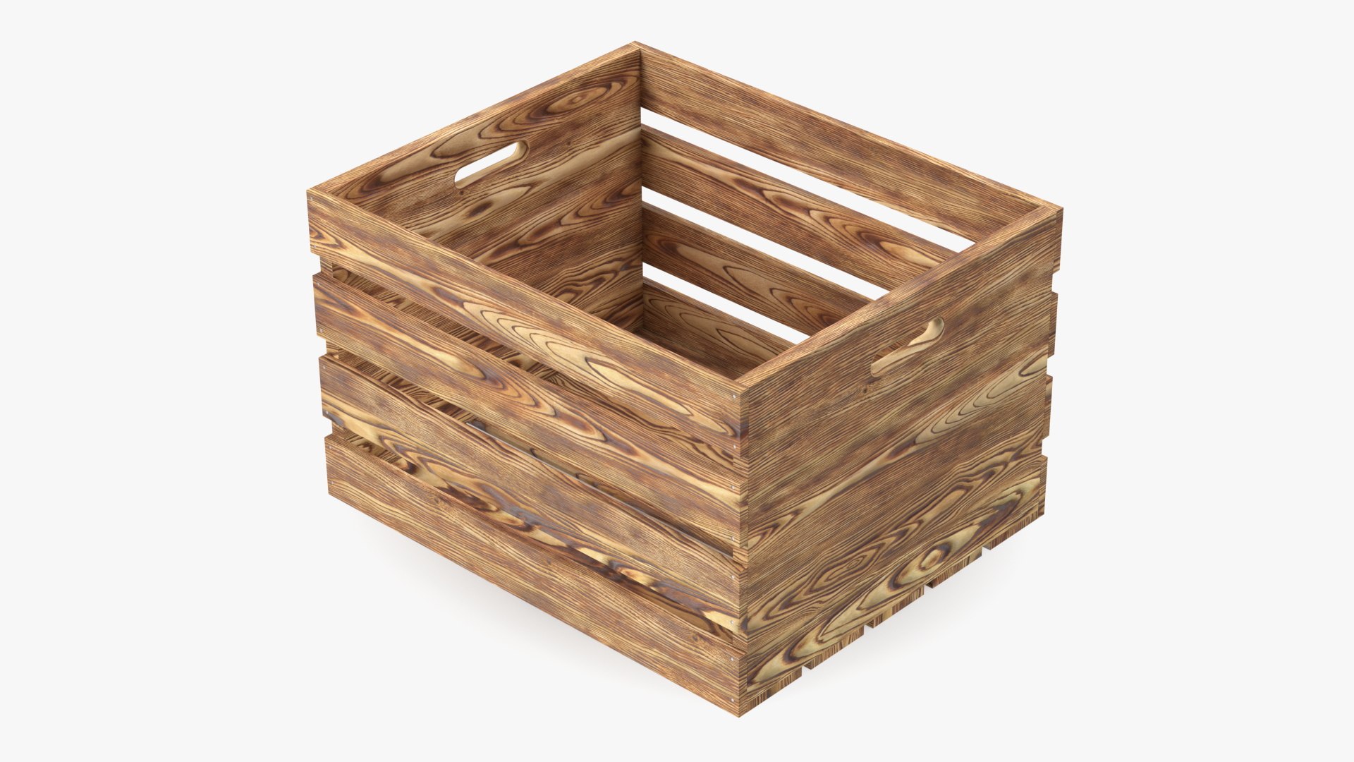 Large High Box of Burnt Planks 3D model preview
