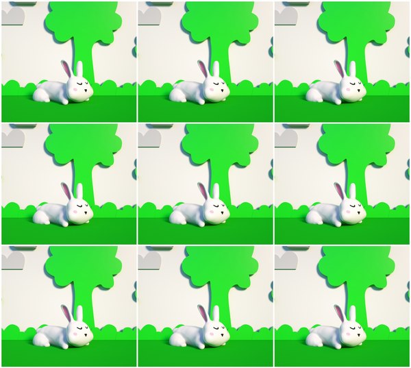 Cartoon rabbit rabbit cartoon animal cute rabbit cute rabbit twelve ...