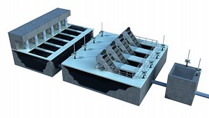 3D model Sewage treatment plant