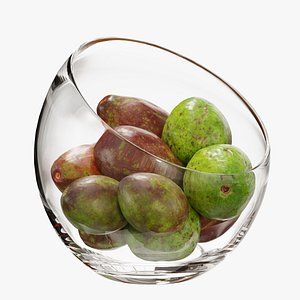 Large Slant Fruit Bowl avocado 3D model