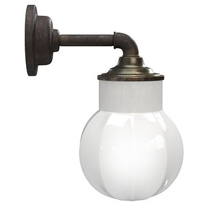3D Opaline Glass Porcelain Industrial Wall Lamp PBR model