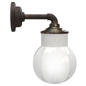 Opaline Glass Porcelain Industrial Wall Lamp PBR