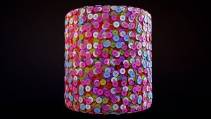 Seamless Buttons PBR Material Textures model