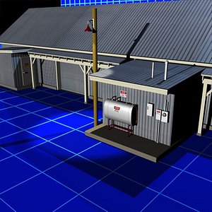 3d metal building 01 doors